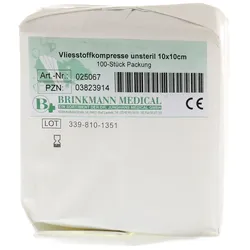 Vliesstoff-kompressen Unsteril 10x10 cm 100 St