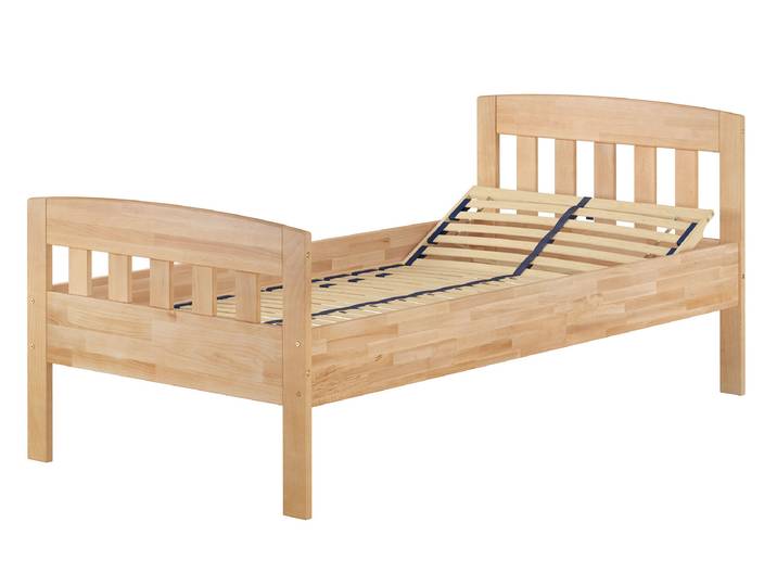 Einzelbett Echtholzbett Massivholzbett 90x200 cm Buche Natur