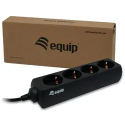 EQUIP Steckdosenleiste schwarz 4-fach, Blister, 1.1m