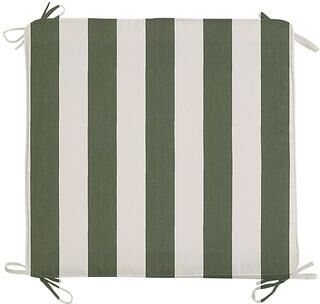 Replacement Ottoman Cushion with Zipper - 24x23 - Fast Dry, Canopy Stripe Fern/White - Ballard Designs