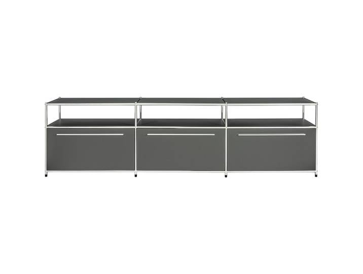 Sideboard Cubo Dunkelgrau, Silber Metall B 227 H 60 cm - Möbel Konfigurator: Traummöbel individuell zusammenstellen - Sideboard