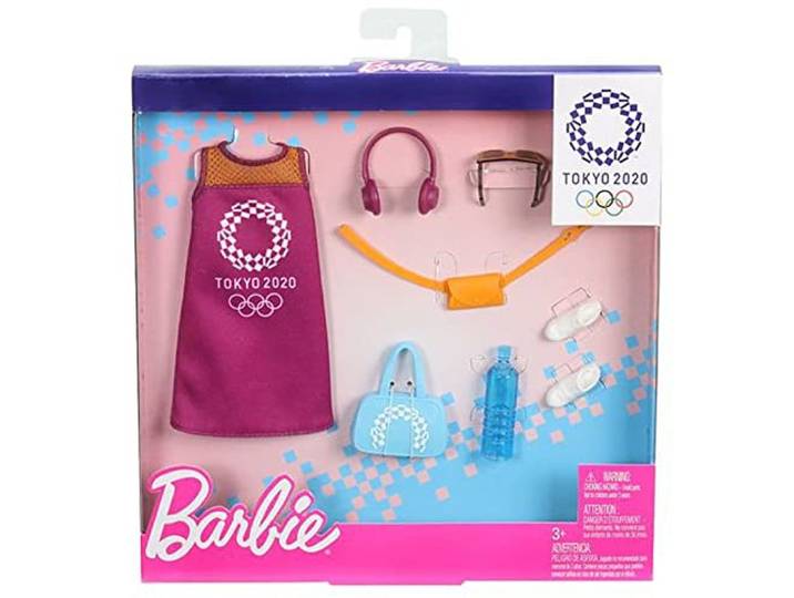 Barbie GJG33 Fashion modeset, jurk en 6 accessoires voor barbiepoppen