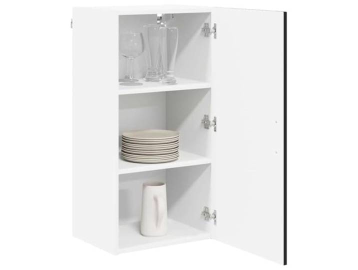 KTHLBRH Wandschrank Lucca schwarz 40 x 31 x 80 cm Technisches Holz, modernes Design, robuste Konstruktion, spülmaschinengeeignet
