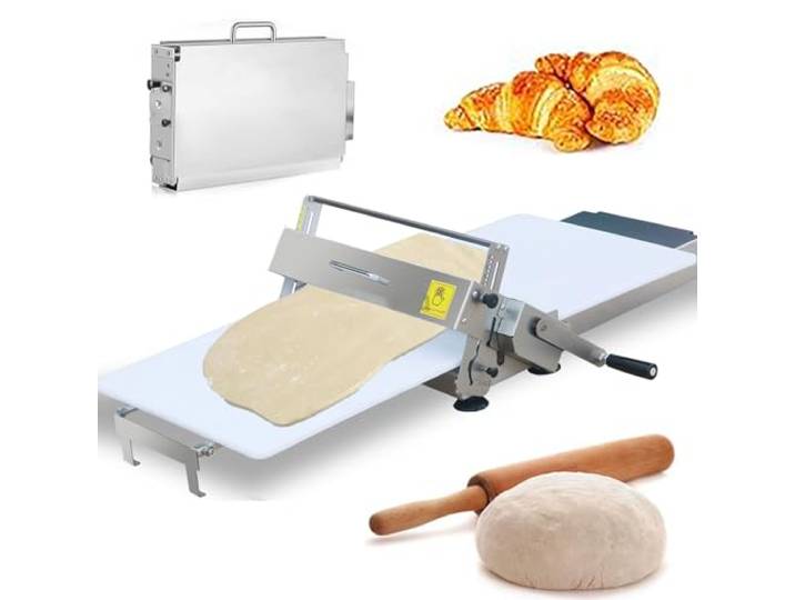 Dfdieratve Handkurbel Teigrolle mit Einstellbarer Teigstärke, Faltbare Teigrolle mit Ausrollbrett, Manuelle Teigrolle für Pizza, Croissants, Gebäck und Fondant, Tischgerät A300