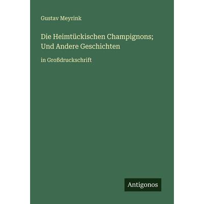 Die Heimtückischen Champignons; Und Andere Geschichten, Taschenbuch von Gustav Meyrink, Antigonos Verlag, 978-3-388-08324-7