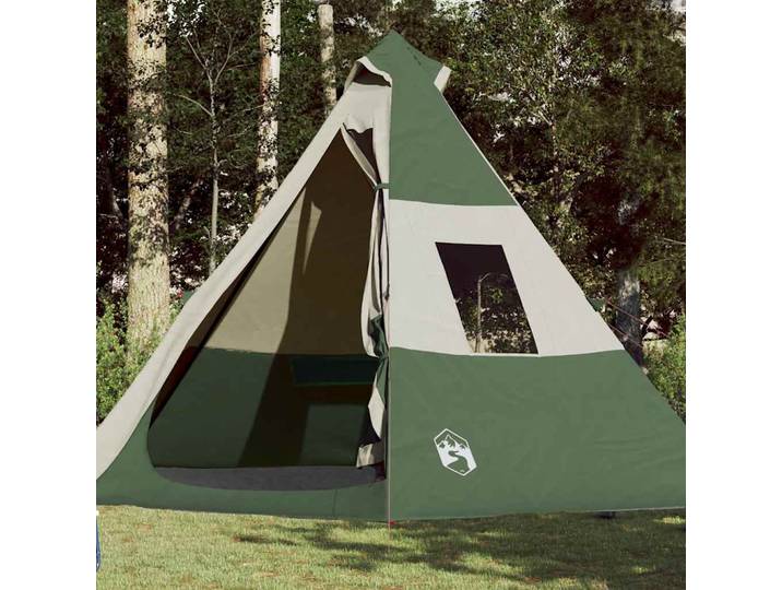 vidaXL Tipi-Campingzelt 7 Personen Grün Wasserdicht
