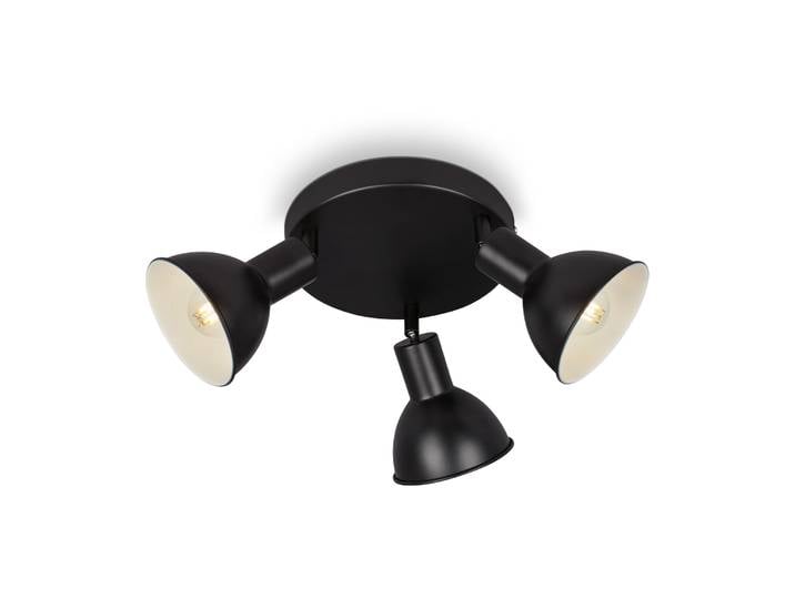 Plafonnier Spot vintage pivotant 3xE14 25W noir 19cm Briloner