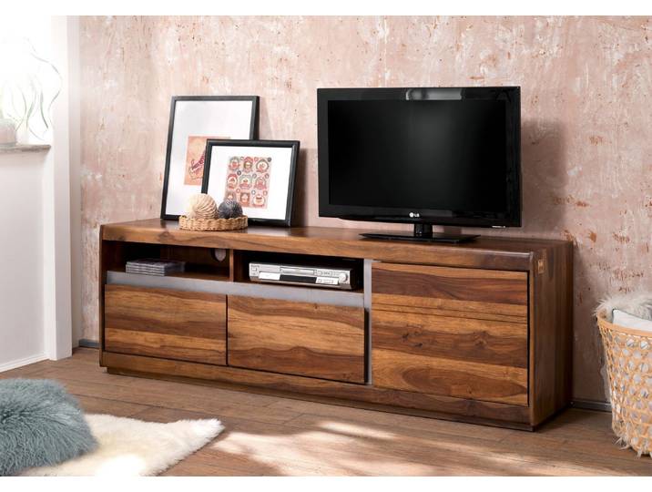 TV-Board Sheesham 180x40x60 noble unique lackiert SYDNEY #142