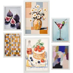 POSTER Set Mit 6 Pfannkuchen A3 & A4 Weißer Rahmen