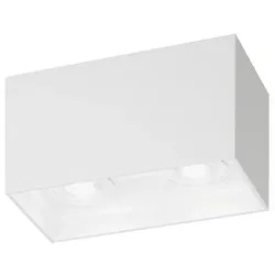 Brumberg Aufbau-Downlight TURN-RE, IP20, rechteckig, 2x GU10 (exkl.),Aluminium, strukturweiß BRUM-45135170
