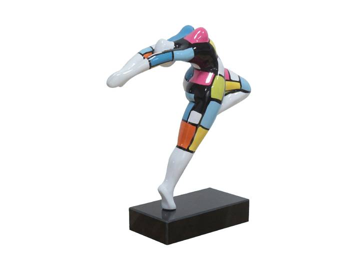 Handgefertigte Design Skulptur „Gymnastic Girl“ 34 x 10 cm Multicolor Crea Collection
