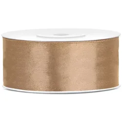 PartyDeco Satin Geschenkband helles gold 25m 25mm breit