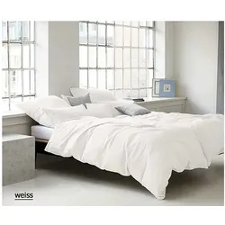 Elegante Bettwäsche Pure - 135x200 cm + 40x80 cm	weiss