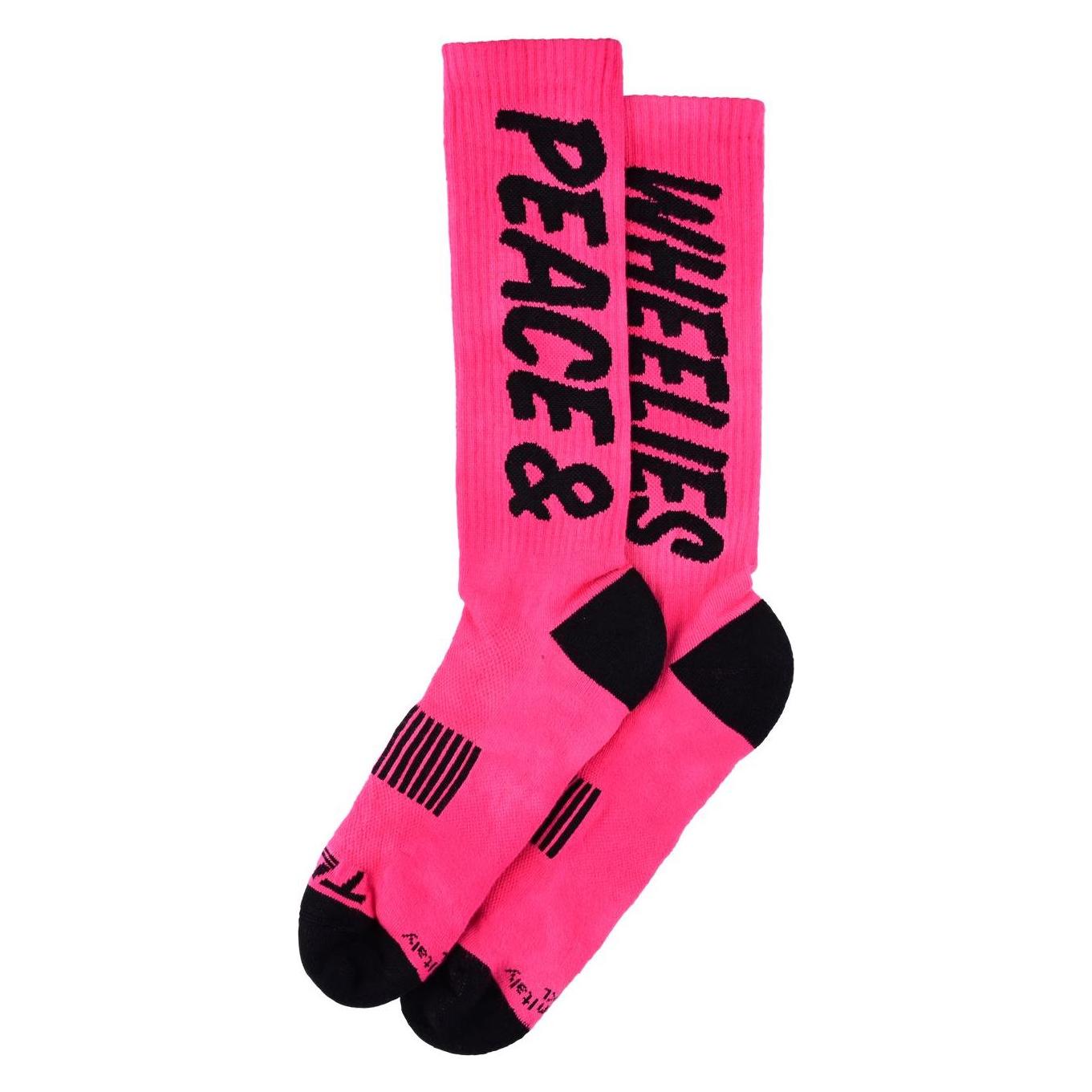 Troy Lee Designs Mens Performance Socks, Peace & Wheelies, fuscia, L/XL (L/XL) (853725004)