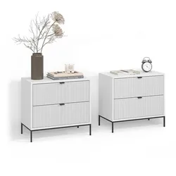 NACHTTISCHE Aterno Weiß 2er Set