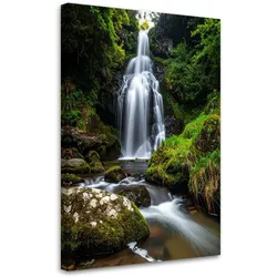 LEINWANDBILD Landschaft Wasserfall Bäume Natur 60x90cm