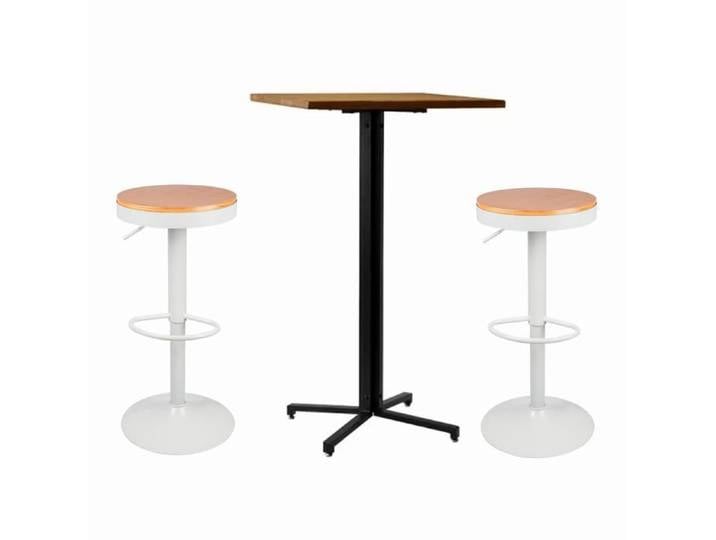 NUO 2 ensembles de tabourets de bar Réglable - Pour îlot de Cuisine - Siège en bois massif - Pivotants à 360 ° Blanc