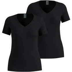 ODLO Damen Unterhemden ku.Arm Da ACTIVE LIGHT 2 PACK, Größe L in Schwarz Schwarz