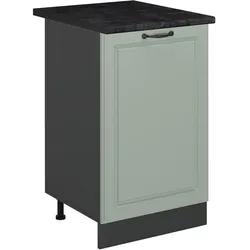 Vicco, Regal, Küchenunterschrank R-Line, Mint Landhaus/Anthrazit, 50 cm Arbeitsplatte Anthrazit