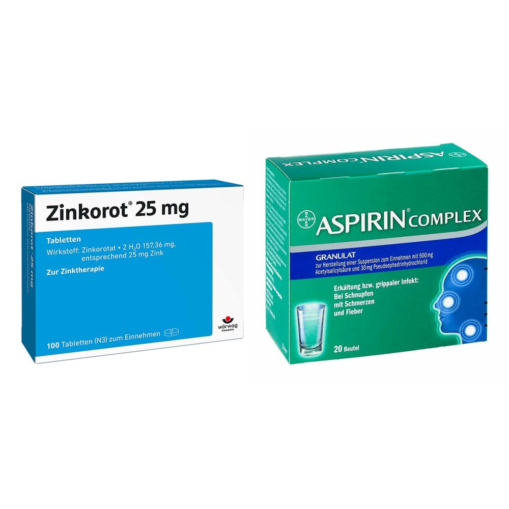 Zinkorot 25 Mg Tabletten + Aspirin Complex Beutel 08105416