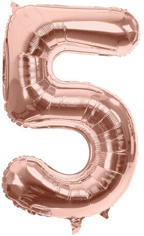 Folienballon "5", rosé, 86 cm