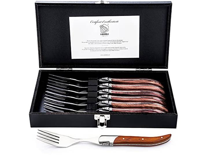 Laguiole Style de Vie Gabeln Luxury Line, 6-teilig, Rosenholz