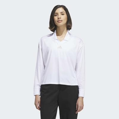 Poloshirt ADIDAS PERFORMANCE, Damen, Gr. XL, weiß, Obermaterial: 100% Polyester, Shirts, für Golf, sportlicher Schnitt, aus Polyester