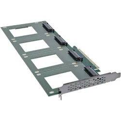InLine PCIe Karte zu 4x intern U.2 NVMe SFF-8639 – Bifurcation, Storage Controller