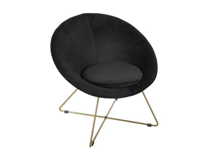 Fauteuil  Evan  velours noir - Atmosphera createur d'interieur