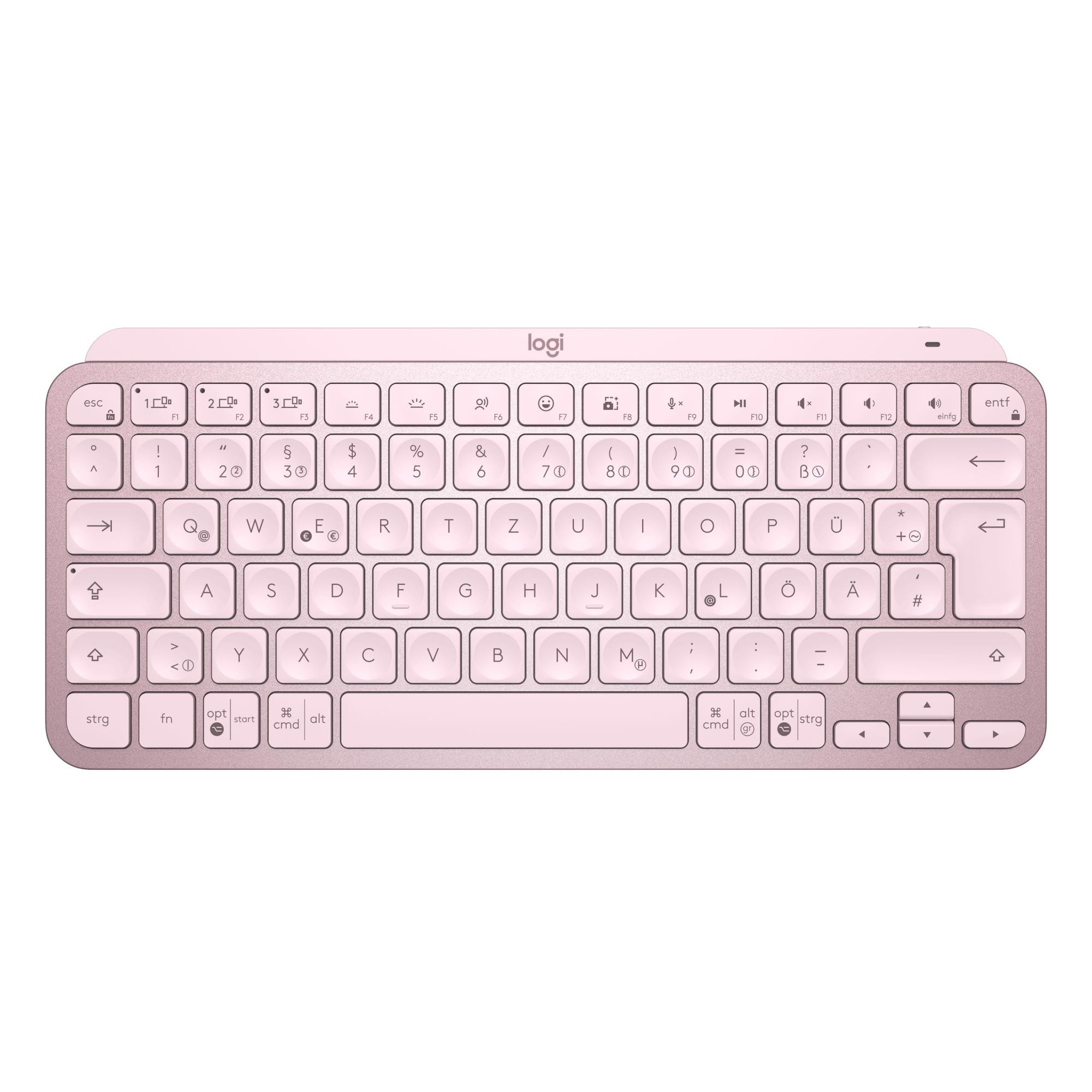 Logitech MX Keys Mini Rosé - Kabellose Kompakte Performance Tastatur, Unterstützt Logi Options+ 920-010481