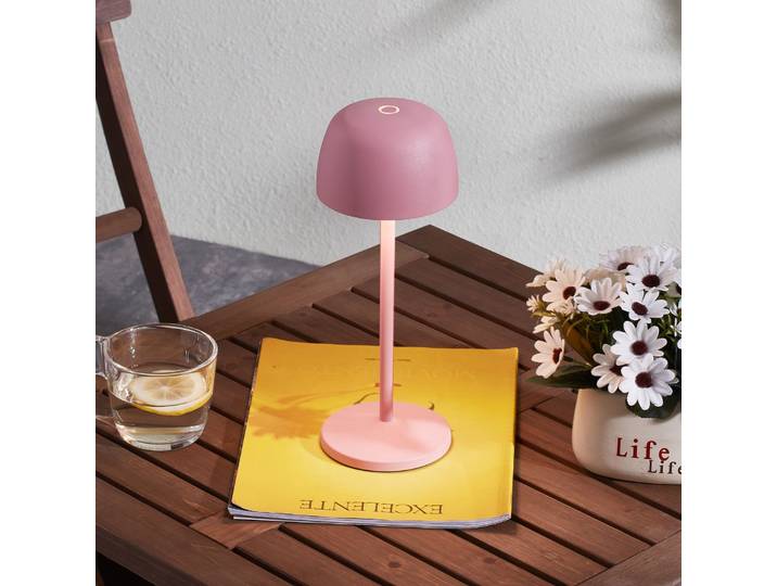 Arietty Portable Tischleuchte Pink- Lindby - Wohnzimmer - Modern - Aluminium - Mit Schirm