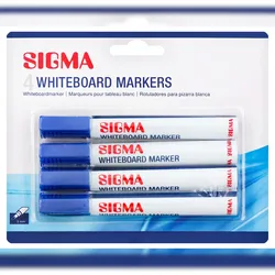 SIGMA Whiteboardmarker, blau, Rundspitze, Strichstärke: 3 mm, geruchsarm, 4 Stück