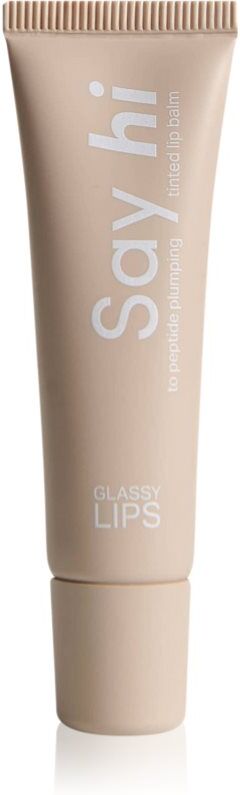 Say Hi Glassy Lips tinted lip balm with peptides shade Nude 10 ml