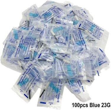 Uplift Picks Disposable Butterfly Blood Collection Needles Double Wing Veterinary Needles For Pet Animal Care blue (100 Pcs)