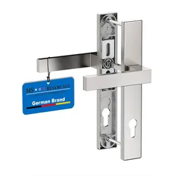 MS Beschläge Schmalrahmen-Türdrücker Edelstahl-Optik - 92mm Alu Langschild Dr/Dr 87-95mm