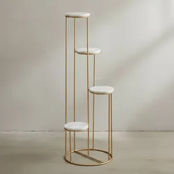 KADIMA DESIGN Blumenständer aus echtem Marmor, Eleganter Pflanzenständer für Wohnzimmer und Dekoration