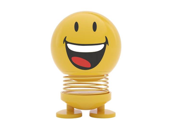 Dekofigur HOPTIMIST Bumble Smiley Joy S 8 cm , gelb, B:5cm H:5cm, ABS-Kunststoff, Kunststoff, Dekofiguren, Dekofigur