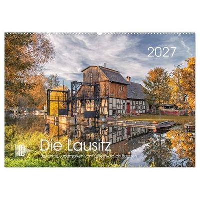 Die Lausitz - Bekannte Landmarken vom Spreewald bis Bautzen (Wandkalender 2027 DIN A2 quer), CALVENDO Monatskalender