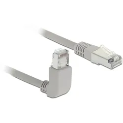 DELOCK Patchkabel gewinkelt RJ45 S/STP Cat6A 1.00m grau