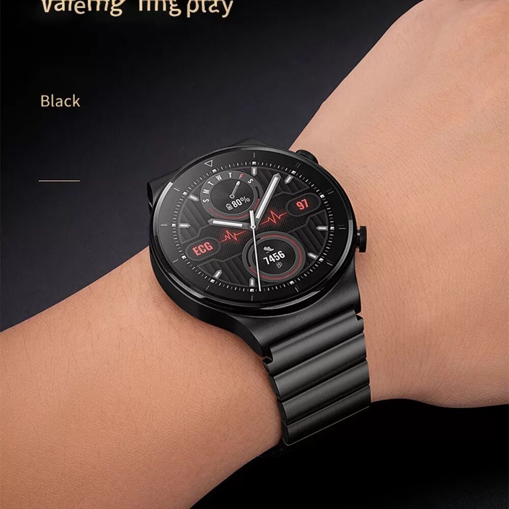 INF Titan Uhrenarmband kompatibel mit Huawei GT4/Buds - 22mm Schwarz