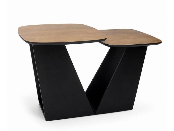 Xlmoebel Couchtisch Kompakter schwarzer Couchtisch im modernen, organischen Design, Made in Europa