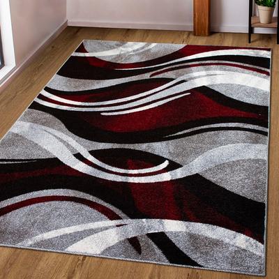 Teppich OTTO HOME "Joas" Gr. 31, rot, B:280cm H:9mm L:380cm, Kunstfaser, Teppiche, Teppich, besonders weicher Kurzflor in modernem Wellen Muster, leichter Glanz