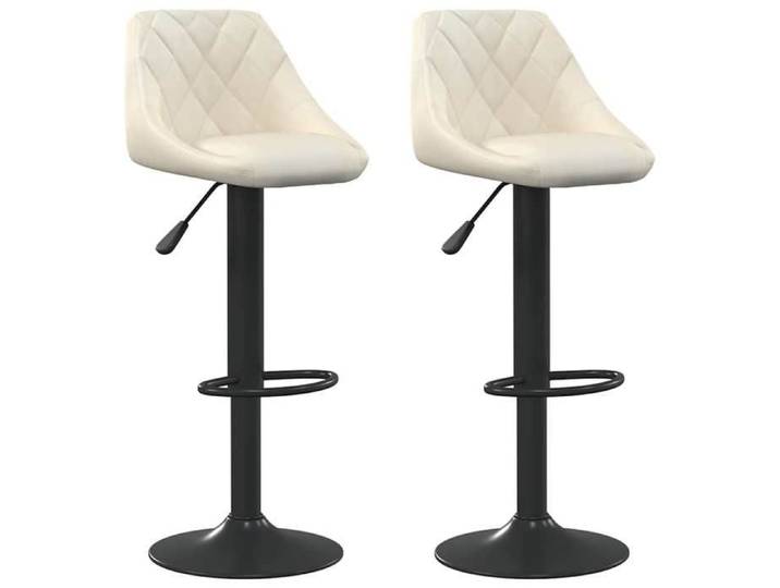 “Winter Sale TOP Tabouret/Chaise de bar Crème - Tabourets de bar lot de 2 crème velours PRO50099