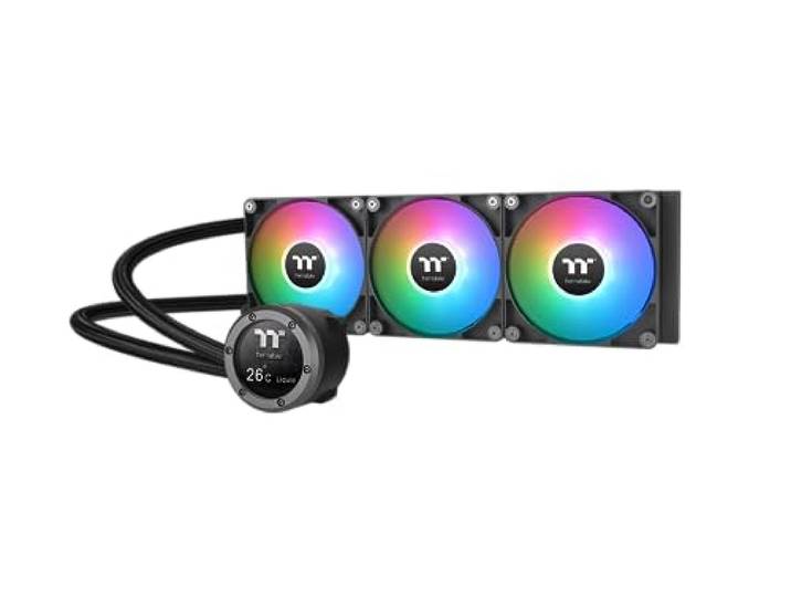 Thermaltake TH360 V2 Ultra ARGB Sync AIO 360 mm vloeistofkoeling - 2,1 inch 480 x 480 LCD-display, 3 LED ARGB PWM CT120, TT RGB Plus 2.0, Intel LGA1851/1700 en AMD AM5/AM4, zwart
