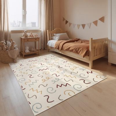 Kinderteppich HANSE HOME "Fiete", creme multifarben, B:120cm H:10mm L:170cm, Polypropylen, Teppiche, Kinderteppich, Pflegeleicht, Weich, Kinderzimmer, Spielteppich, Spielunterlage