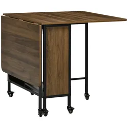 STILVORA Klappbarer Esstisch Holz Braun 130x80x74 cm mit Rollen und Ablage