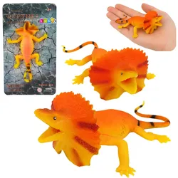 Halsbandleguan-Gummifigur, dehnbar, realistisch, 19 cm