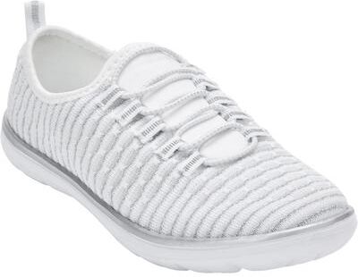 Women's The CV Sport Ariya Textured Knit Slip On Sneaker by Comfortview in White (Size 12 M)