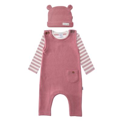 Strampler LILIPUT "rosenholz", Mädchen, Gr. 68, EURO-Größen, pink, 80% Baumwolle, 20% Polyester, normal, Rundhals, Overalls, mit niedlicher Mütze