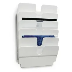 Durable FLEXIPLUS Prospektständer 6 Regale Weiß